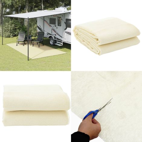 Zeltteppich Creme 4x2,5 m - Campingausrüstung - Zeltausrüstung - Zeltbodenmatte - Polyester Teppich - Wasserdichter Teppich - Home & Living (1/5)