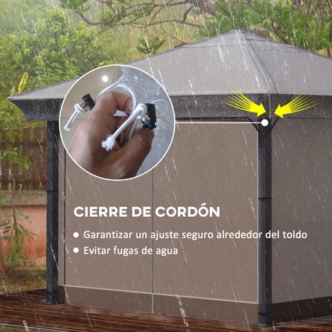 Bâche de protection imperméable pour tonnelle 3x3 m, pergola, auvent, tente transparente (1/5)