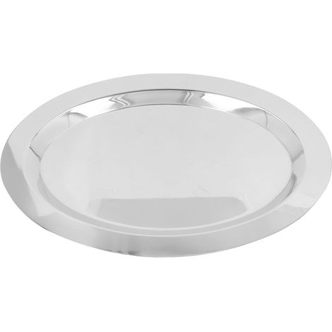 Plaques en acier inoxydable polyvalentes, exquises, élégantes, surface de miroir 304, plateau de service pour hôtel, restaurant, forme d'œuf (18,1 pouces)