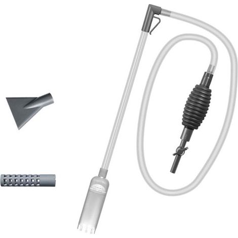 Aspirateur pour aquarium - Outil de changement d'eau - Nettoyeur d'aquarium - Tête en forme de bec de canard - Tête anti-sable - Débit d'eau réglable - 1,7 m - Convient aux aquariums domestiques et co (1/5)
