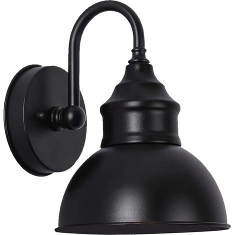 Appliques Murales Extérieures Interieur Lumière Col Cygne éclairage Métal Grange Couloir Balcon Porche Ferme Noir excl E27 Ampoule (1/5)