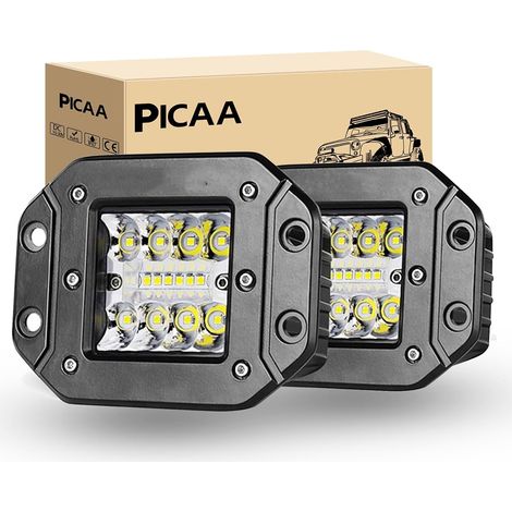 2 pièces 42W LED Phare de Travail LED Encastré, Spot 12V/24 (1/5)