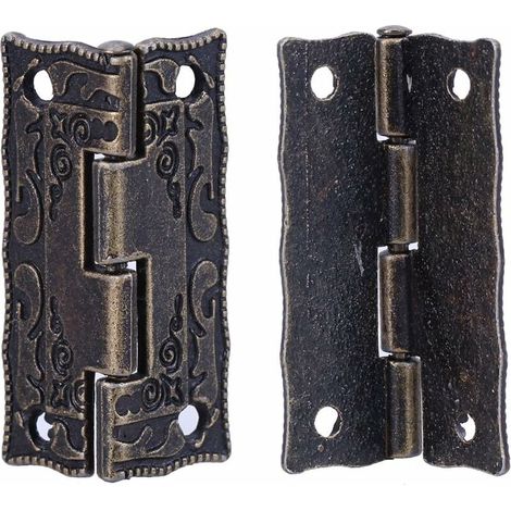 Lot de 10 mini charnières vintage avec vis pour meubles, porte, boîte à bijoux – DELKEVIC