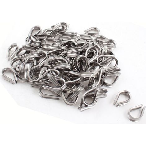 100 PCS Planes & Spanngurte Edelstahl Kabel Fingerhüte Gearing Gear for Seile 6 mm Draht
