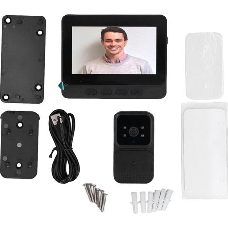4.3-inch Wireless Video Doorbell, Stable Connection, 2-Way Intercom for Home and Indoor Use (1/5)