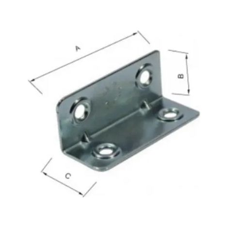 LASTRINA ANGOLARE ZINCATO 4 FORI 50X20X20 MM