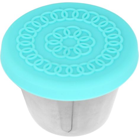 Bol à condiments en inox pour salon de beauté, contenant huile essentielle et vinaigrette, 70ml, couvercle silicone vert menthe, récipient de service pratique. (1/5)