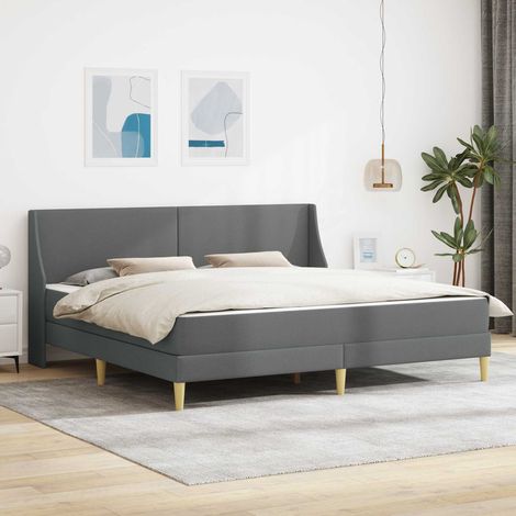 Estructura de cama con colchón Gris oscuro 180 x 200 cm