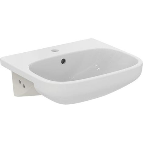 Lavabo à poser IS Halbeinbau i.life A 1Hl. avec robinetterie 500x440x170mm blanc avec IdealPlus