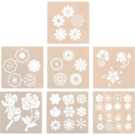 Pochoirs de peinture florale à faire soi-même (style aléatoire) Blanc (1/4)