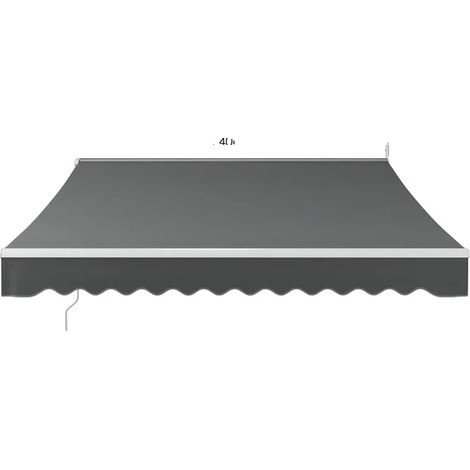 Auvent rétractable, protection UV, design étanche, Gris 250 x 200cm (1/2)