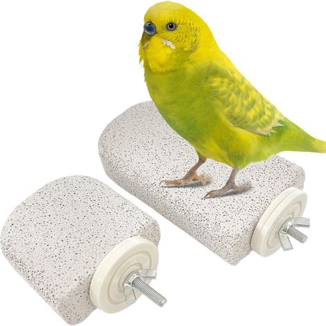 Perchoir en pierre ponce pour oiseaux, perchoir lime à griffes pour cage (1/5)