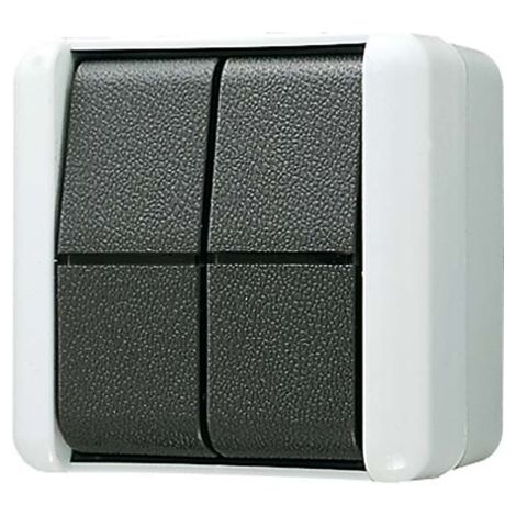 Jung Interrupteur à bascule, double va-et-vient, IP 44, WG 800 809 W