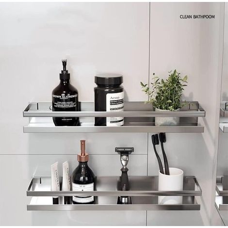 Étagère Douche sans perçage-Etagère de Salle de Bain Adhesive,Porte Savon Douche,Panier Douche Acier Inoxydabl (1/4)