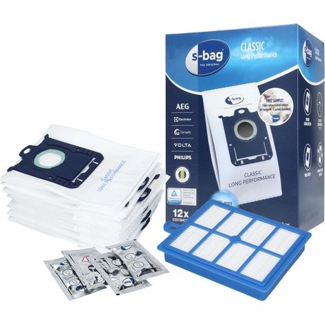 Sacs S-Bag Classic (12 unités) + filtre HEPA + 4 flacons de parfum (1/5)