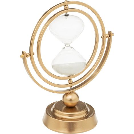 Reloj de arena deco Bota Metal y cristal - dorado - H23 cm - Atmosphera créateur d'intérieur (1/4)