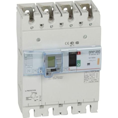 Disjoncteur magnétothermique différentiel DPX³250 pouvoir de coupure 25kA 400V - 4P - 160A - LEGRAND