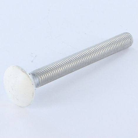 TRCC JAPY tête ronde collet carré M7X40 Pas de 100 Filetage total Aluminium RAL9016 blanc signalisation 80%B-30 pièces