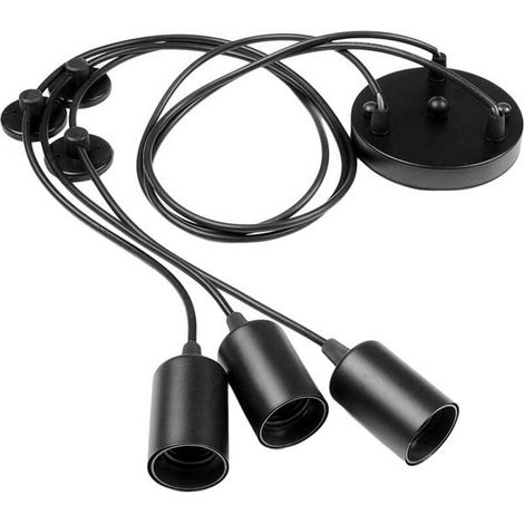 Éclairage Suspendu Edison 2Mètres Réglable Plafonnier Araignée Lumière Métal Fil Cage Pendentif Éclairage Lustre Moderne Industriel Lumière Lumineuse (Ampoule NON INCLUS) (3 Bras) (1/5)