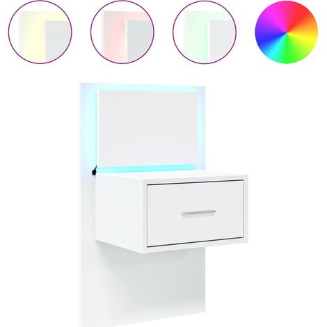 Maison Exclusive - Wand-Nachttisch mit LED-Leuchten Weiß
