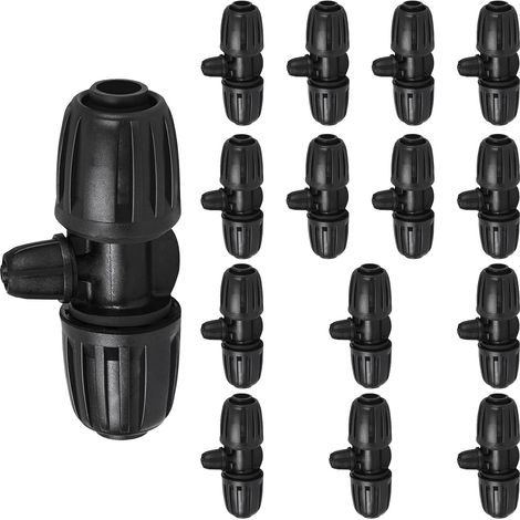 15pcs Barbed Connector Kit Drip Irrigation Fitting Kit 0.65mm to 4/7mm Female 3 Way Connector for Irrigation System (1/5)