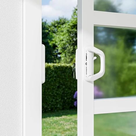 Juego de manijas para puerta corrediza de patio con llaves. Juego de repuesto de cerradura para puerta de vidrio. Seguridad. (1/3)