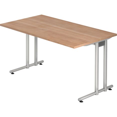 bümö Schreibtisch Serie-N Rechteck: 140 x 80 cm  Nussbaum (1/5)