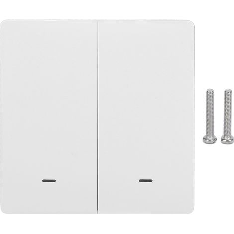 Interrupteur mural intelligent sans fil, bouton poussoir zéro feu, minuterie téléphone pour TUYA ZigBee 86 AC 100-240V 2 gang (1/5)