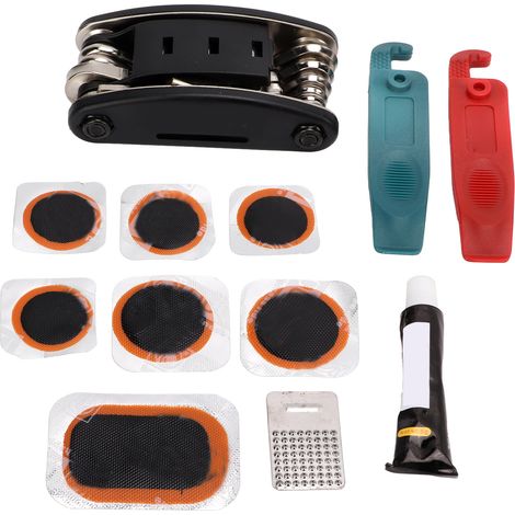 DUUTI Outils de réparation de vélo Démonte-pneu en nylon Patchs de pneu Kit d'entretien multifonctionnel (1/5)