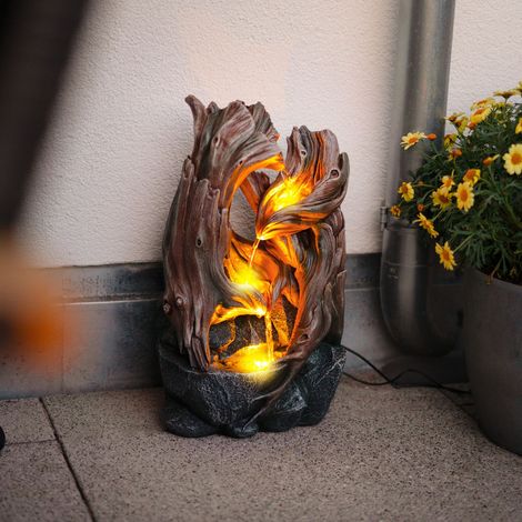 Wurzeldesign Solarbrunnen für draussen + Quelle, LED-Licht Akku H46cm 101385