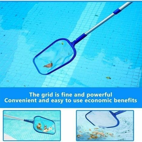 150 cm Pool-Skimmernetz mit 41 Zoll Teleskopgriff, professionelles Feinmaschen-Pool-Skimmernetz, Poolreinigungsset für Schwimmbäder, Whirlpools, Teiche und Springbrunnen (1/4)