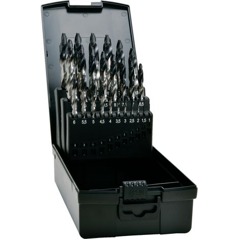 Exact 74962 TIAIN-TIP Spiralbohrer-Set 1 mm, 1.5 mm, 2 mm, 2.5 mm, 3 mm, 3.5 mm, 4 mm, 4.5 mm, 5 mm