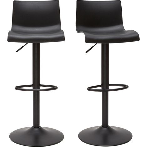 Sgabelli da bar regolabili design in metallo nero (set di 2) ONA