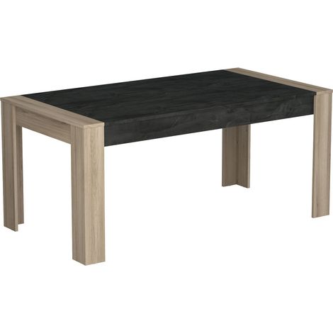 Table de salle à manger contemporaine chêne/gris foncé Gena (1/5)