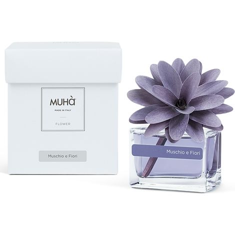 MUHA' Profumatore per ambienti Flower Diffuser, Fragranza Muschio e Fiori, Diffusore Ambiente con Fiore in Legno di Betulla, Formato da 30 ml (1/2)