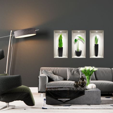 Sticker 3D plantes designs d'intérieur 80 x 120 cm (1/4)