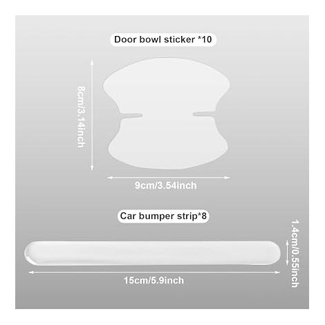 Car Door Handle Protector Film Car Collision Protection Stickers Adhesive Film for Recessed Handles (1/4)