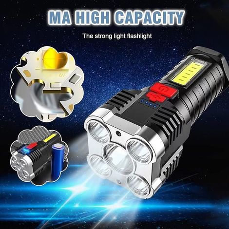Lampe torche LED antidéflagrante rechargeable USB éclairage longue portée extérieur (1/4)