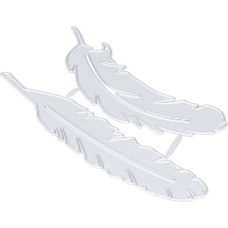 Découpe DIY Artisanat Plume Forme Métal Estampe Dentelle Carte Gabarit Découpe Papier Créatif (1/5)