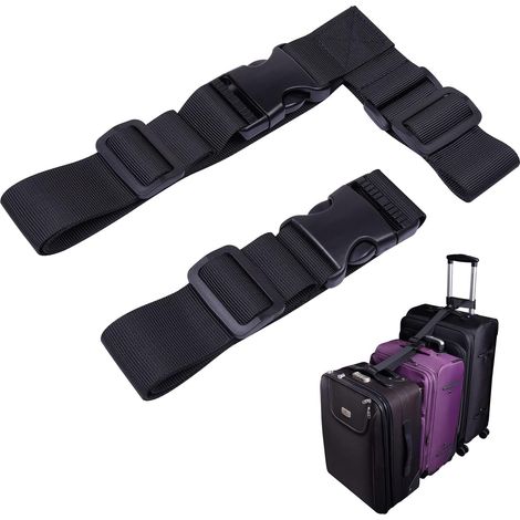 Ensemble de 2 sangles à bagages réglables pour sécuriser vos bagages pendant vos voyages  un accessoire réutilisable pour vos déplacements quotidiens.-AquaForge (1/5)