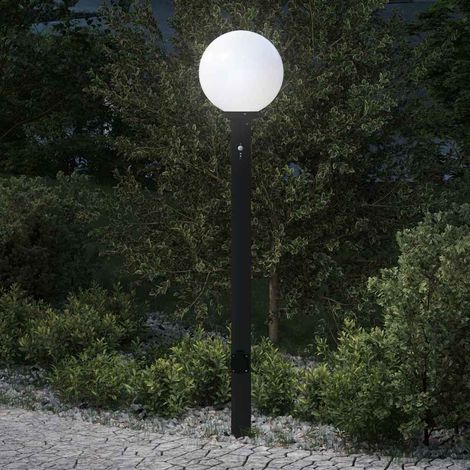 Borne lumineuse avec capteur et prise 120 cm noire IP44 vidaXL