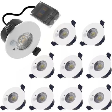 Lot de 10 Spots LED Encastrables RE2020 avec Détecteur 7W IP65 CCT Recouvrable et Variable V2 - 60 deg - Switch 2700-3000-4000-5700K