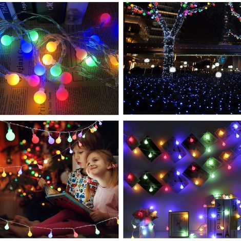 Catena luminosa 200 led MULTICOLOR bulbi 1,8cm - Interno/Esterno 10mt - Cavo Tra
