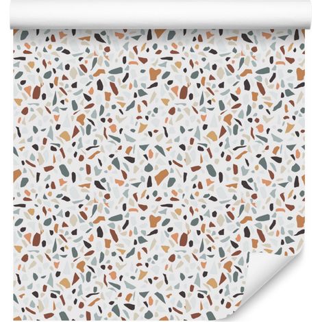 Papier peint terrazzo gris clair et blanc 50x1000 cm (1/5)