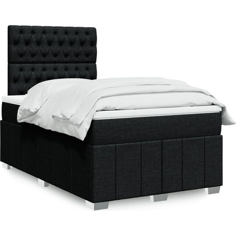 Boxspringbett mit Matratze Schwarz 120x200 cm Stoff