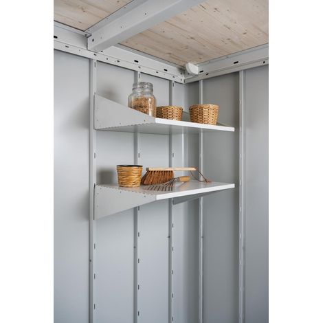 Regalboden tief Gerätehaus Neo, Alex Duo grauweiß 2 Böden