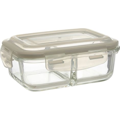 Interiors by Premier Durable 640ml Glass Container, Two Compartments House Spice Jars, Airtight Food Organizer For Kitchen (1/5)