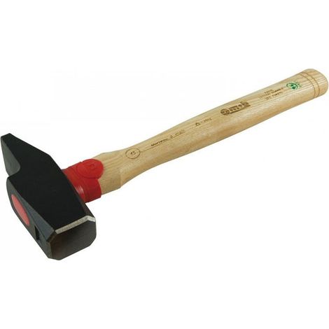 Marteau de mécanicien 1250g – Manche en frêne pour absorption des vibrations – Tête en acier C45E forgée – Dureté 54 HRC (1/4)