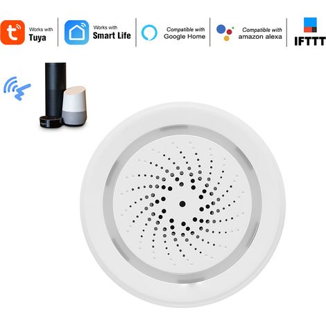 Capteur d'alarme sirène Wifi, système de sécurité domestique intelligent, application Tuya Life, Compatible avec la commande vocale Alexa (1/5)