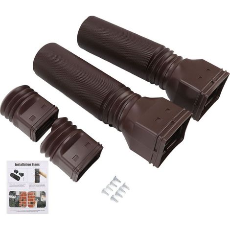 Extensions de tuyau de descente de gouttière flexible connecteur de drainage universel extensible de 20 à 29 pouces marron (1/5)